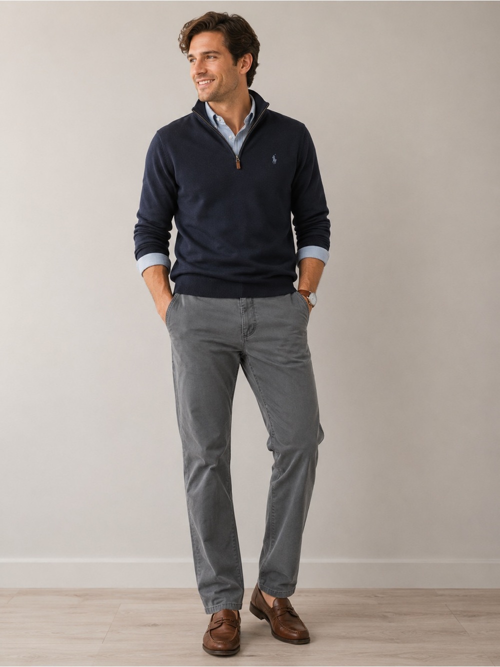Paper Denim & Cloth‎ Gray Stretch Chino Pants 33x32 Preppy Casual